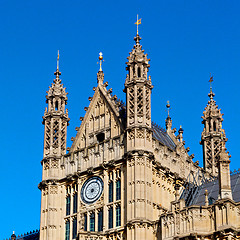 Image showing in london old historical    parliament glass  window    structur