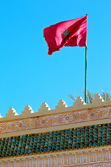 Image showing tunisia  waving in the blue sky  battlements  wave