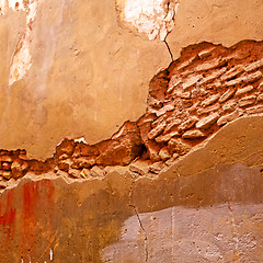 Image showing red tile in morocco africa texture abstract wall brick