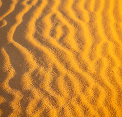 Image showing africa the brown sand dune in   sahara morocco desert line