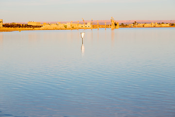 Image showing sunshine in  lake yellow   sand and     dune