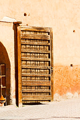 Image showing old door in   africa   and wall ornate 