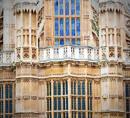 Image showing old in london  historical    parliament glass  window    structu