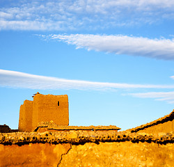 Image showing season clouds   africa in morocco  old    contruction and the hi