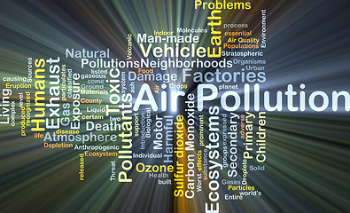 Image showing Air pollution background concept glowing