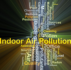 Image showing Indoor air pollution background concept glowing