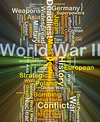 Image showing World War II background concept glowing