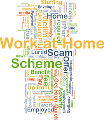 Image showing Work at home scheme background concept