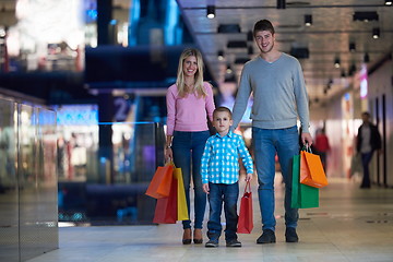 Image showing young family with shopping bags