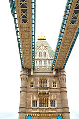 Image showing london tower in  old bridge and the  sky