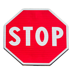 Image showing Stop sign isolated