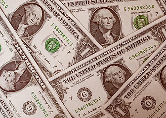 Image showing Retro look Dollar notes 1 Dollar