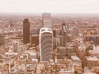 Image showing Retro looking Aerial view of London