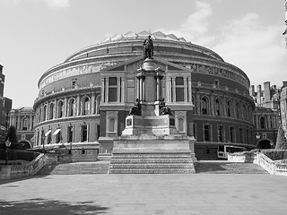 Image showing Black and white Royal Albert Hall in London