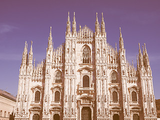 Image showing Retro looking Milan Cathedral