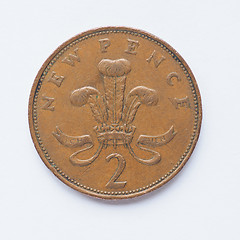 Image showing UK 2 pence coin