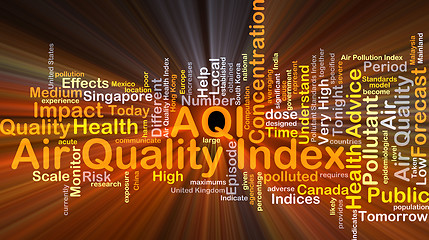 Image showing Air quality index AQI background concept glowing