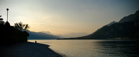 Image showing Lake como sunset