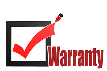 Image showing Check mark with warranty word