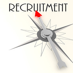 Image showing Compass with recruitment word