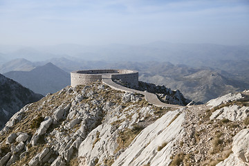 Image showing Viewpoint on Lovcen mountain at prince Njegos mausoleum