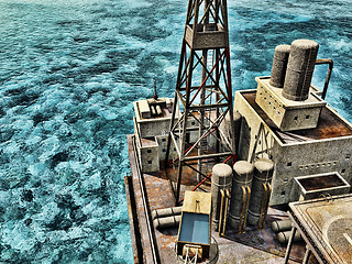 Image showing Oil rig at sea