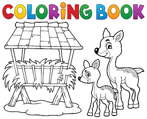 Image showing Coloring book deer theme 3