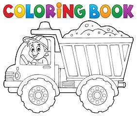 Image showing Coloring book sand truck theme 1