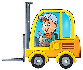 Image showing Fork lift truck theme image 2