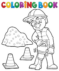 Image showing Coloring book construction worker 3