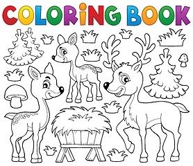 Image showing Coloring book deer theme 1