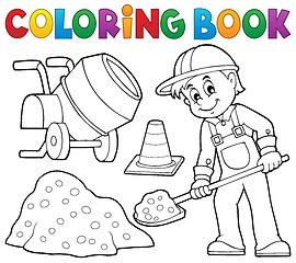 Image showing Coloring book construction worker 2
