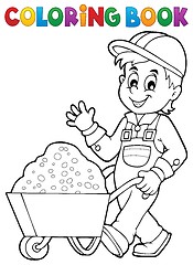 Image showing Coloring book construction worker 1