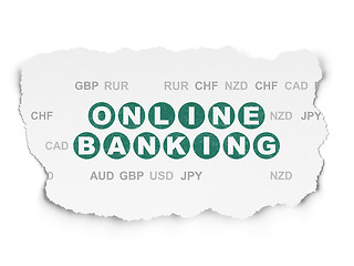 Image showing Finance concept: Online Banking on Torn Paper background