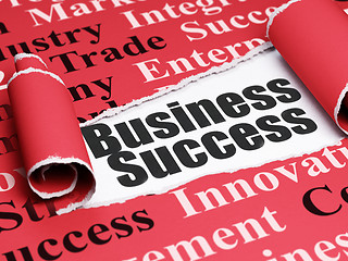 Image showing Finance concept: black text Business Success under the piece of  torn paper