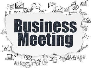 Image showing Finance concept: Business Meeting on Torn Paper background