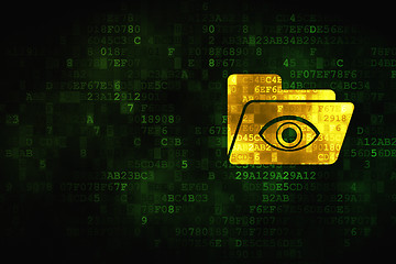 Image showing Business concept: Folder With Eye on digital background