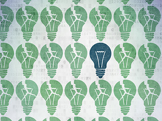 Image showing Business concept: light bulb icon on Digital Paper background