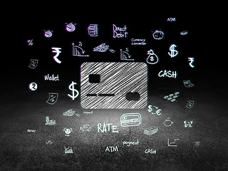 Image showing Money concept: Credit Card in grunge dark room