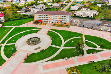 Image showing Aerial view on Niva hotel and park with fountain