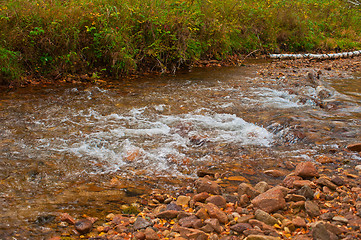 Image showing Autumn river in taiga