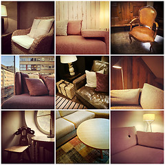 Image showing Furnished interiors collage