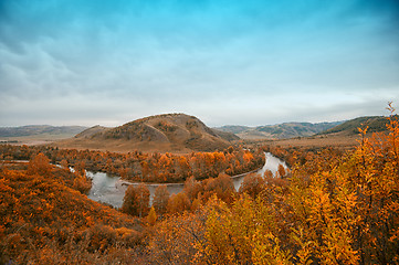 Image showing Autumn river at evening