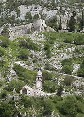 Image showing Ruins of the fortress over Kotor