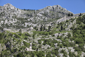 Image showing Ruins of the fortress over Kotor