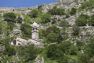 Image showing Ruins of the fortress over Kotor