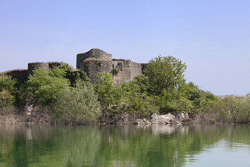 Image showing Ruins of a fortress on Skadar lake