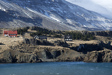 Image showing Small houses at the East coast of Iceland