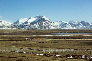 Image showing Snow-covered volcanic mountain landscape