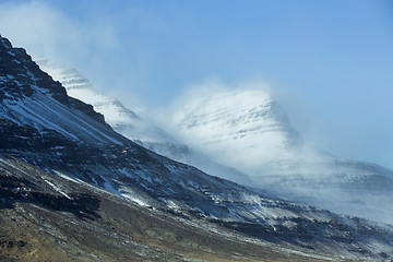 Image showing Snowy mountain landscape in Iceland